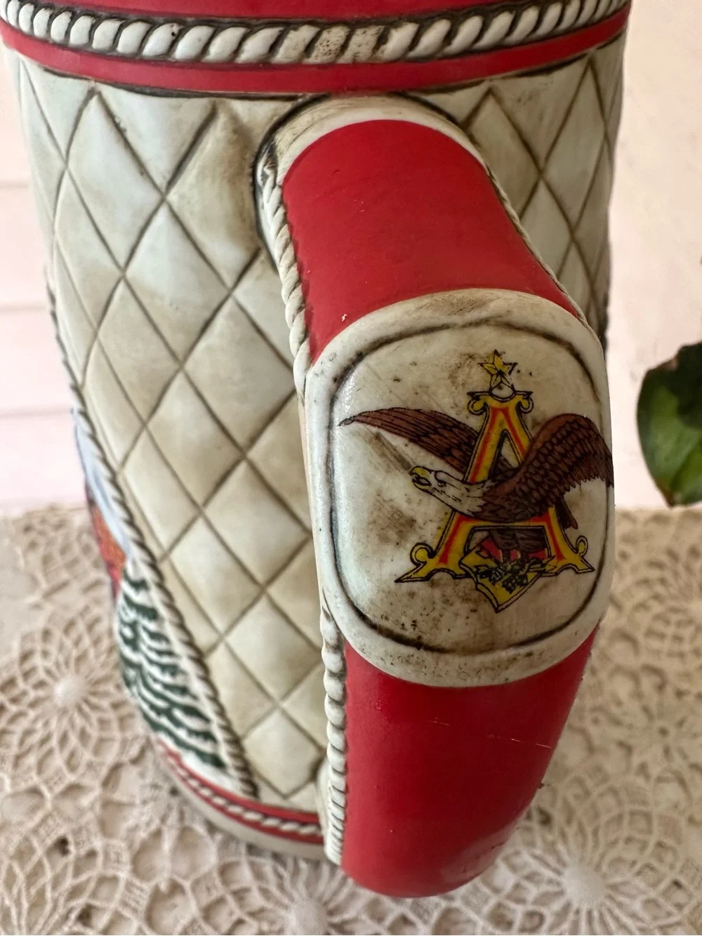 Vintage 1985 Budweiser Clydesdale Horses “A” Series stein Handcrafted in Brazil